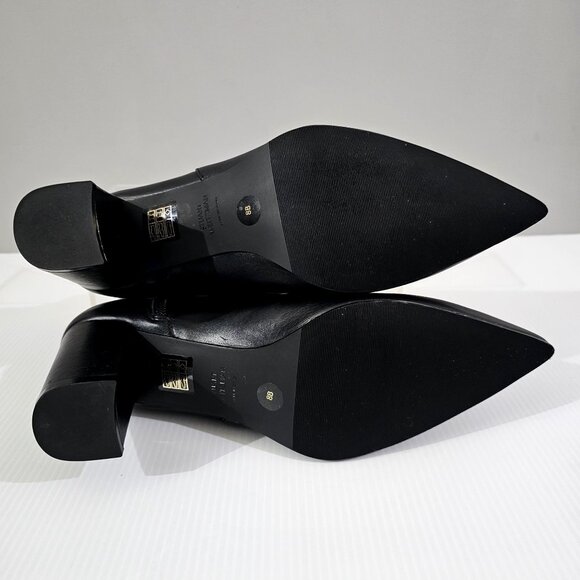 Stuart Weitzman Linsi Zip Ankle Bootie Women Shoe Black Leather Boot Size 8 - Picture 11 of 14